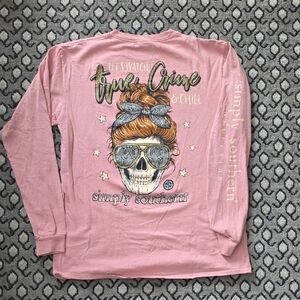 Simply Southern Pink Skull Graphic Long Sleeve